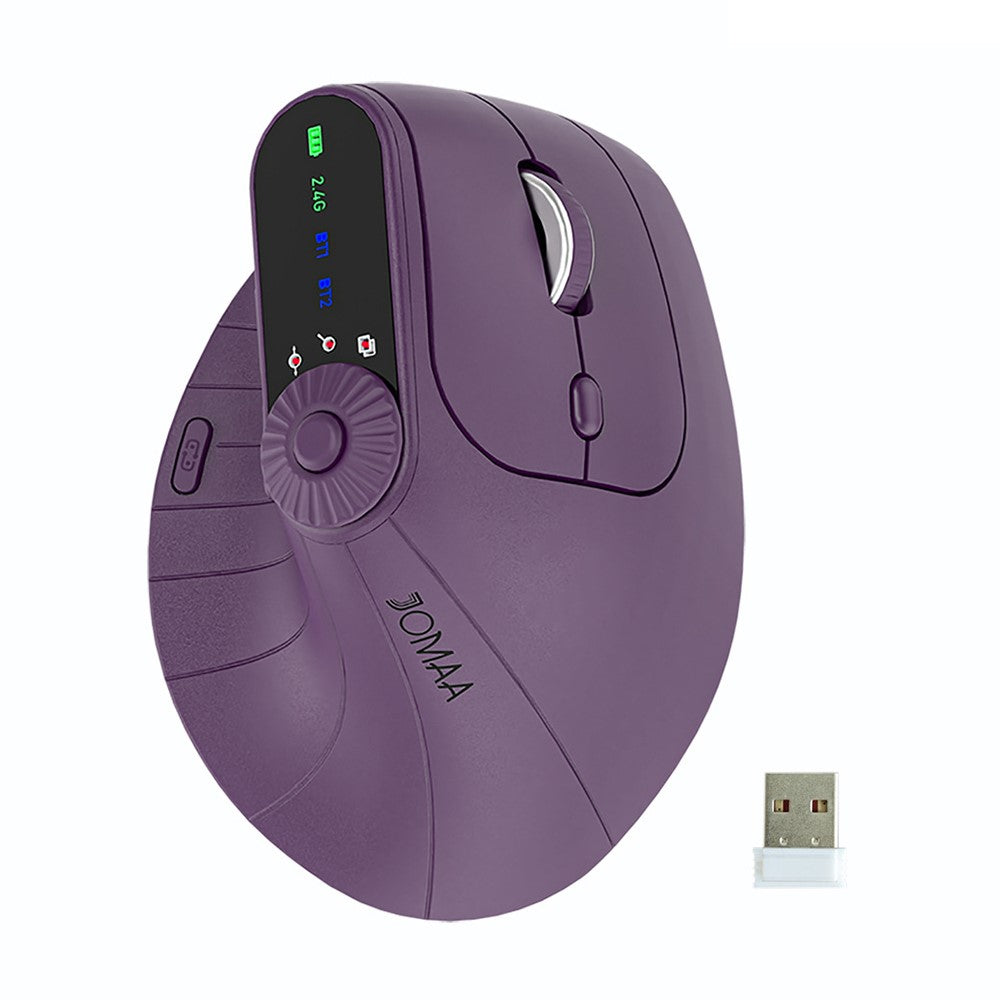 JOMAA JOM001 Wireless Vertical Mouse 2.4G  /  Bluetooth-compatible Tri-mode LED Display Ergonomic Rechargeable Mouse for Office