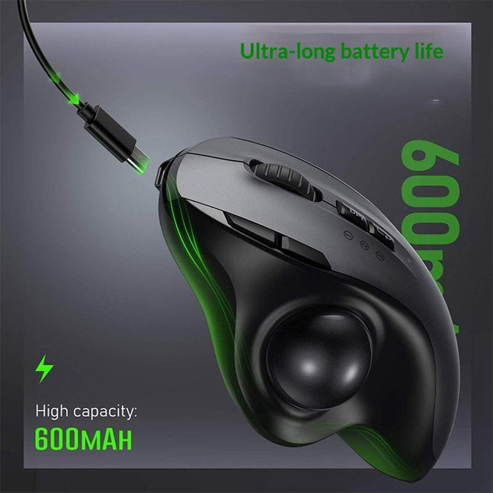 JOMAA JOM255 2.4G Wireless Bluetooth-compatible Dual Mode Trackball Mouse Rechargeable Silent Ergonomic Cordless Mouse