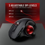 JOMAA JOM255 2.4G Wireless Bluetooth-compatible Dual Mode Trackball Mouse Rechargeable Silent Ergonomic Cordless Mouse