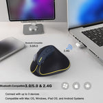JOMAA JOM655 2.4G Trådløs Bluetooth-kompatibel Dual Mode Mus Genopladelig Lydløs Ergonomisk Trådløs Mus til Kontor