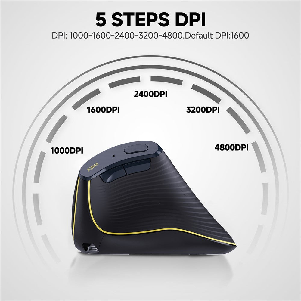 JOMAA JOM655 2.4G Trådløs Bluetooth-kompatibel Dual Mode Mus Genopladelig Lydløs Ergonomisk Trådløs Mus til Kontor