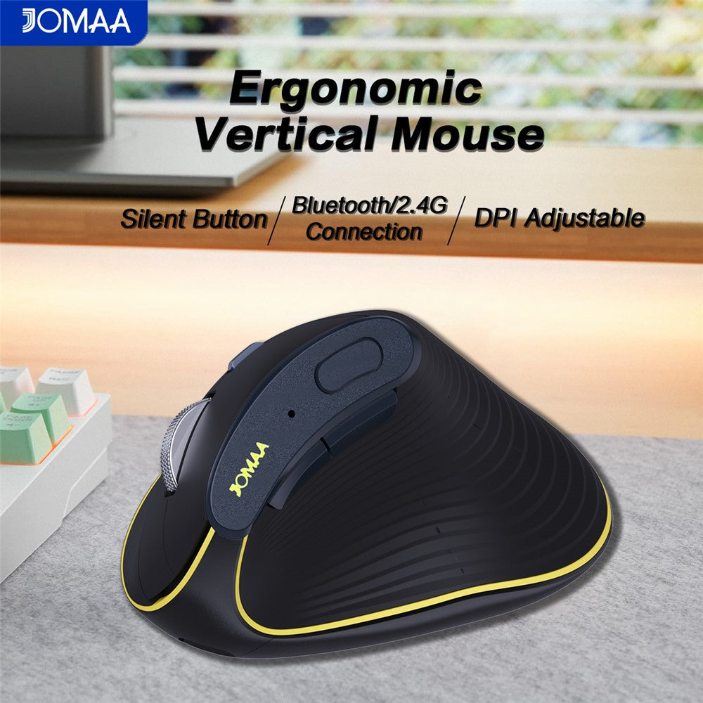 JOMAA JOM655 2.4G Trådløs Bluetooth-kompatibel Dual Mode Mus Genopladelig Lydløs Ergonomisk Trådløs Mus til Kontor