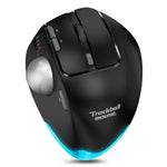 F-33 Trackball Wireless Mouse 2.4G Bluetooth-compatible RGB Ergonomic Rechargeable Cordless Mouse for Gaming Office