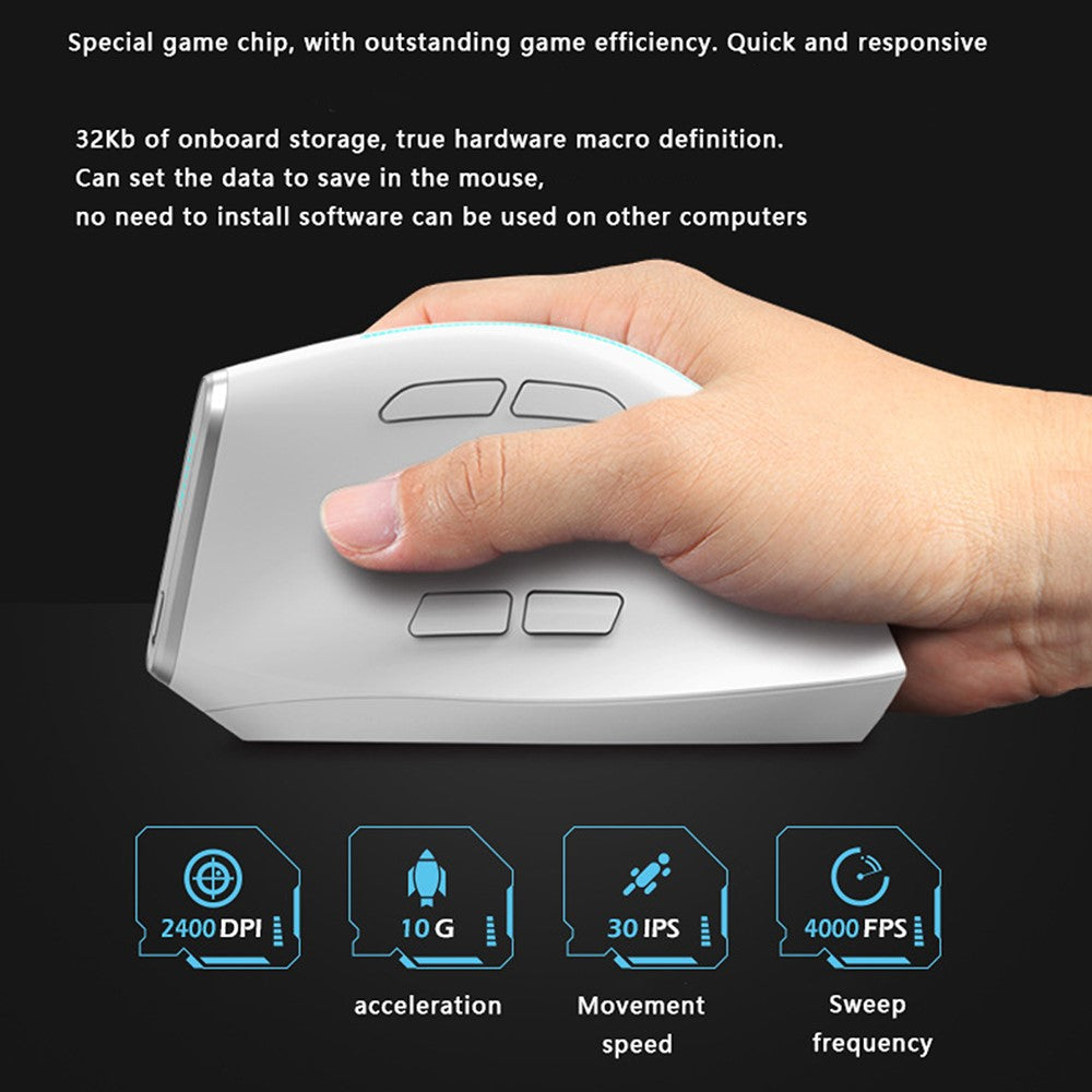 F-36 Wireless Bluetooth-compatible Mouse 2.4G Ergonomic RGB Rechargeable Cordless Gaming Mouse