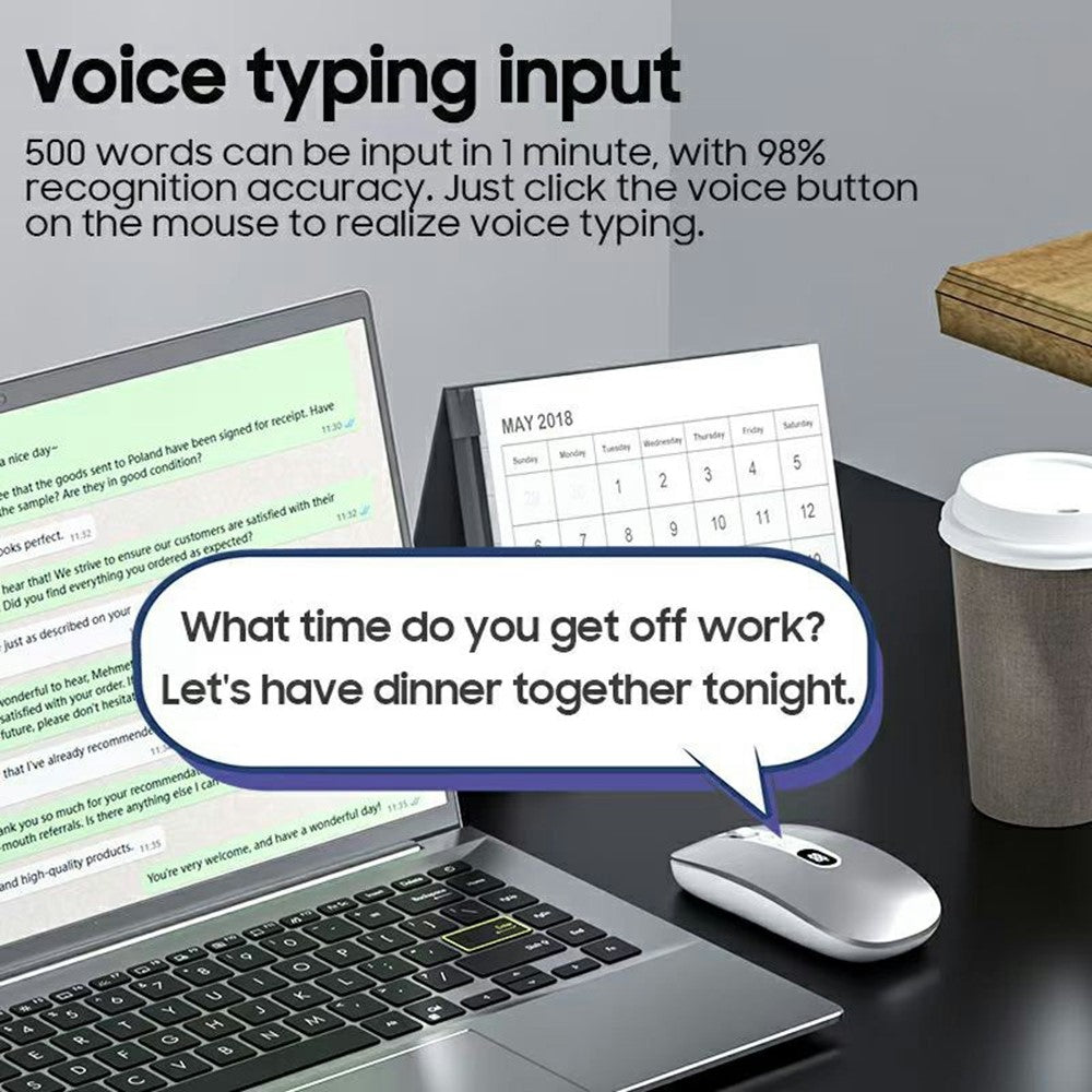 M191 AI Smart Voice Mouse Wireless 2.4G Bluetooth-compatible Triple Mode Office Translation Silent Computer Mice