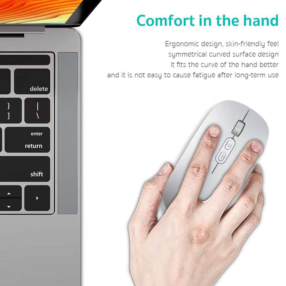 COTECI 84005 Wireless Mouse Bluetooth-Compatible 3 DPI Levels Type-C Charging Mute Design