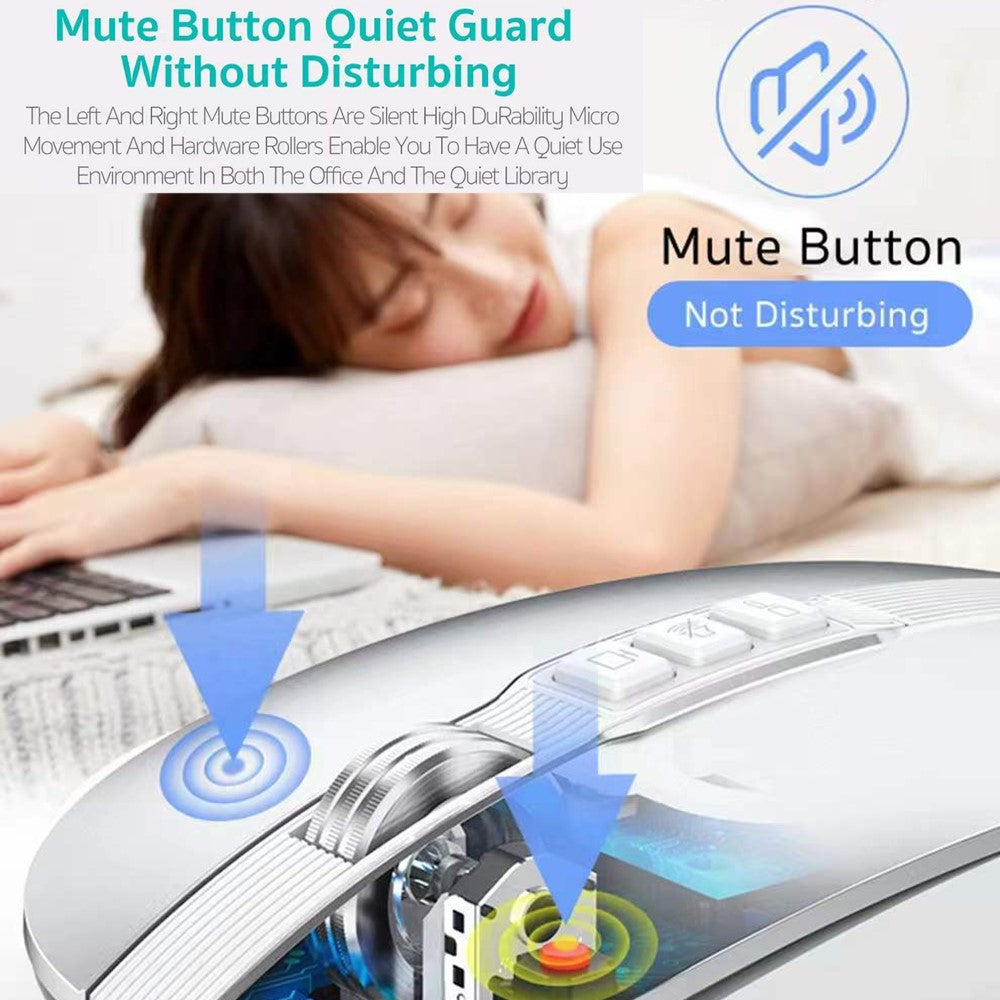 COTECI 84009 Wireless Mouse 2.4G Bluetooth-compatible 5.1 Dual Mode 4-Level DPI Mouse for Desktop Laptop