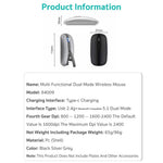 COTECI 84009 Wireless Mouse 2.4G Bluetooth-compatible 5.1 Dual Mode 4-Level DPI Mouse for Desktop Laptop
