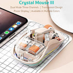 COTECI OF-005 Crystal Mouse III Transparent Wireless Mouse 2.4G Bluetooth-compatible Dual Mode
