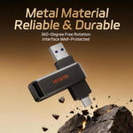 HEYGATE L1 32GB Flash Drive 2-in-1 USB-A + USB-C High-Speed Memory Stick for Phone PC Laptop