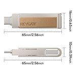 HEYGATE L2 32GB 2-in-1 USB 3.0 Flash Drive Dual Interface USB-A Type-C 100MB / s High Speed Memory Stick U Disk for Phone PC Laptop