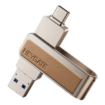 HEYGATE L2 256GB 2-in-1 USB 3.0 Flash Drive Dual Interface USB-A Type-C 100MB / s High Speed Memory Stick U Disk for Phone PC Laptop