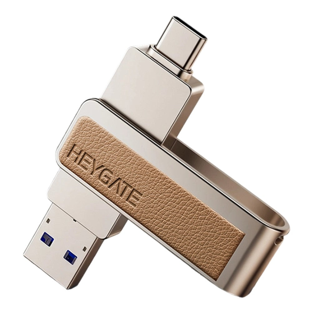 HEYGATE L2 256GB 2-in-1 USB 3.0 Flash Drive Dual Interface USB-A Type-C 100MB / s High Speed Memory Stick U Disk for Phone PC Laptop