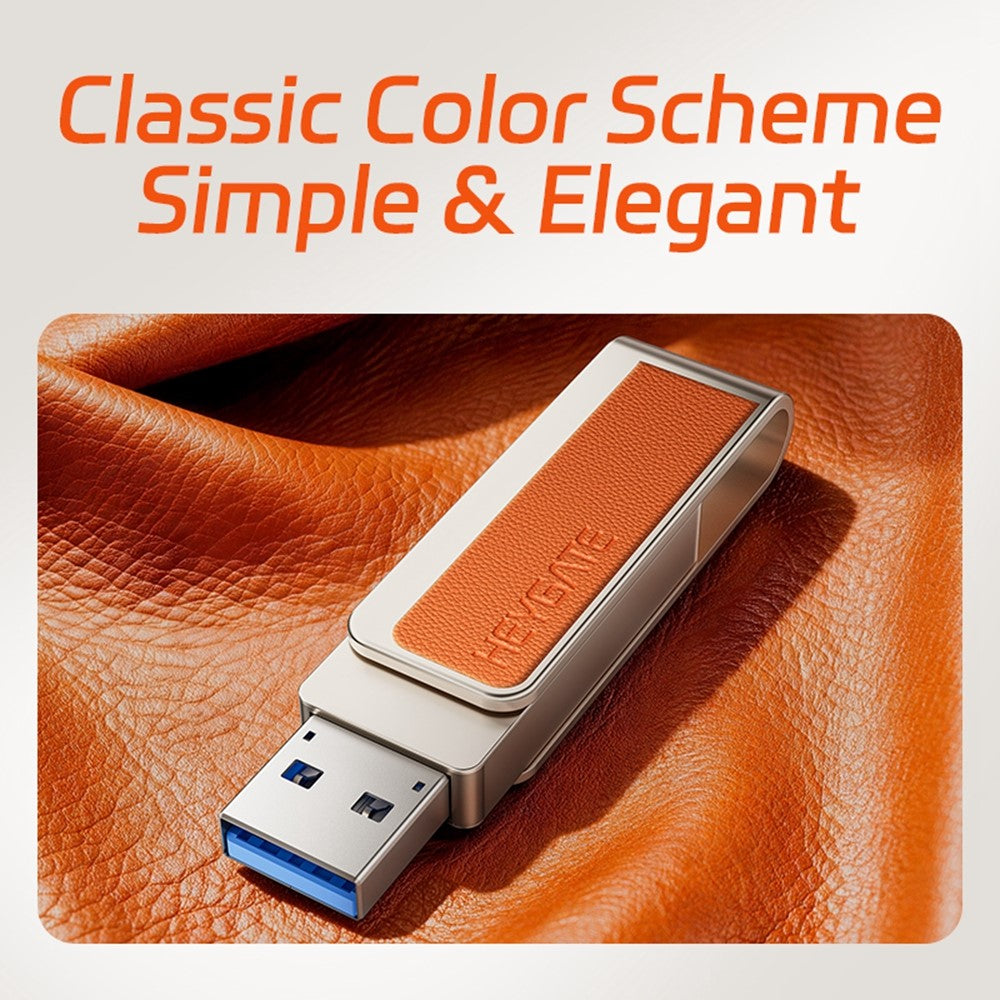HEYGATE U1 64GB USB 3.2 Flash Drive 150MB / s High Speed Metal Rotating Design Memory Stick U Disk for PC Printer Projector