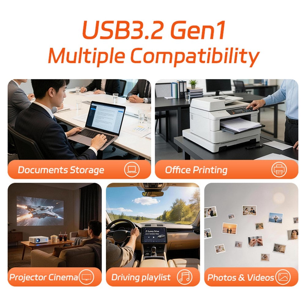 HEYGATE U1 128GB USB 3.2 Flash Drive 150MB / s High Speed Metal Rotating Design Memory Stick U Disk for PC Printer Projector