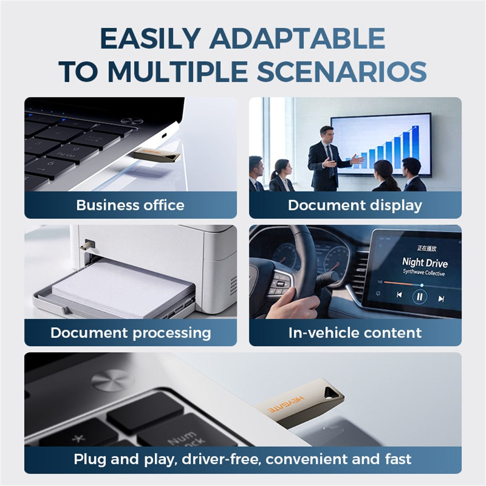 HEYGATE TU10 8GB USB Flash Drive Mini Pendrive Aluminum Alloy USB 2.0 Memory Stick Plug and Play
