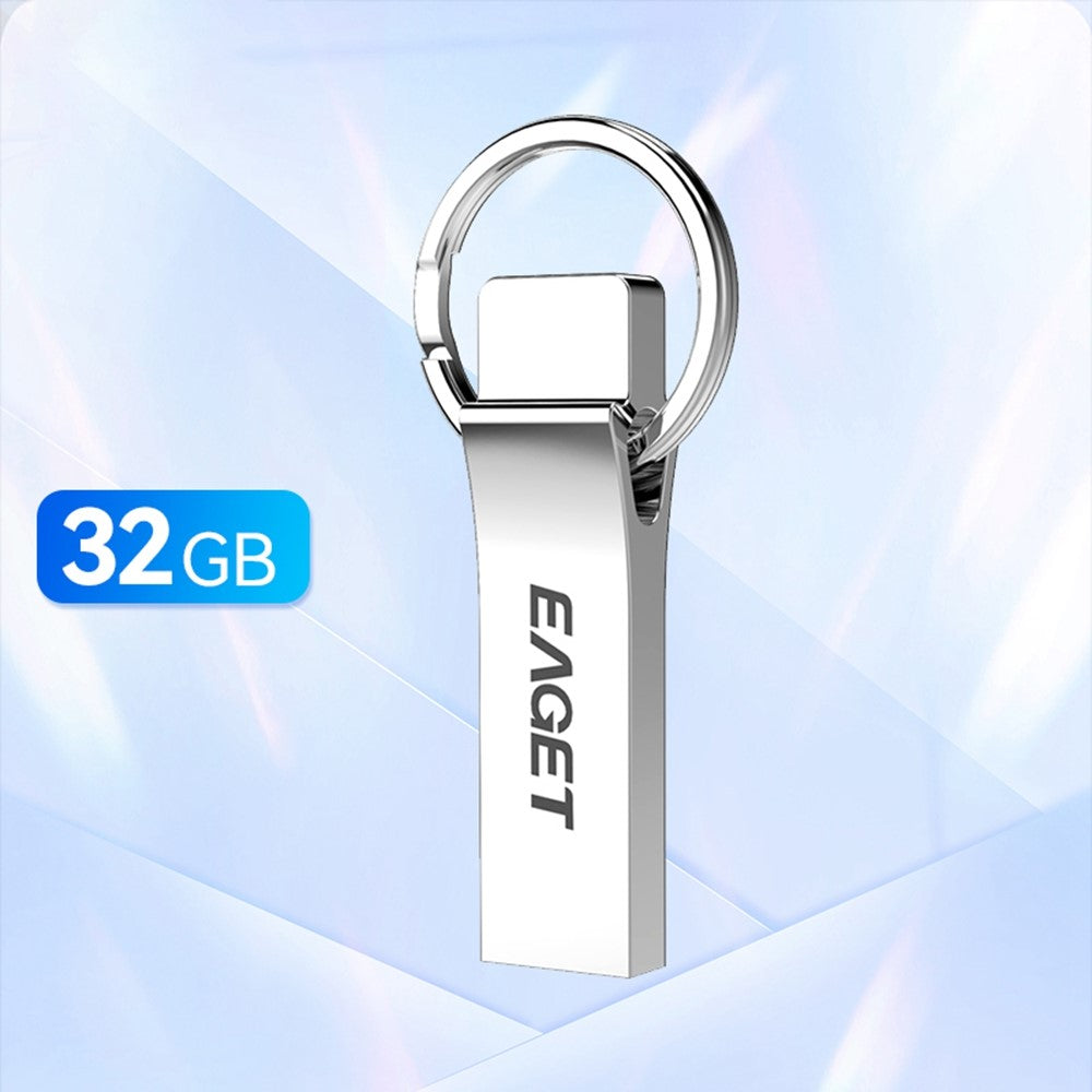 EAGET U9H 32GB USB2.0 Flashdrev i zinklegering med metalkeyhanger til hjemmekontor-backup
