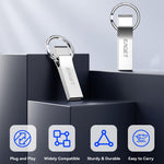 EAGET U9H 64GB USB2.0 Flash Drive Zinc Alloy U Disk with Metal Keyring for Home Office Backup