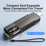 EAGET CF33 32GB USB 3.2 Type-A + Type-C 2 in 1 Flash Drive 360 Degree Rotatable Zinc Alloy Storage Disk