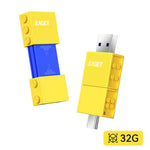 EAGET CF50 32GB Dual-Port Flash Drive Sliding Design USB 3.2 Type-A + Type-C High Speed Memory Stick