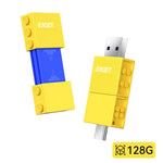 EAGET CF50 128GB Dual-Port Flash Drive Sliding Design USB 3.2 Type-A + Type-C High Speed Memory Stick