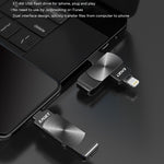 EAGET I66 256GB U Disk MFI-certificeret Lightning + USB 3.2 Metal Roterende Flashdrev til iPhone iPad Mac