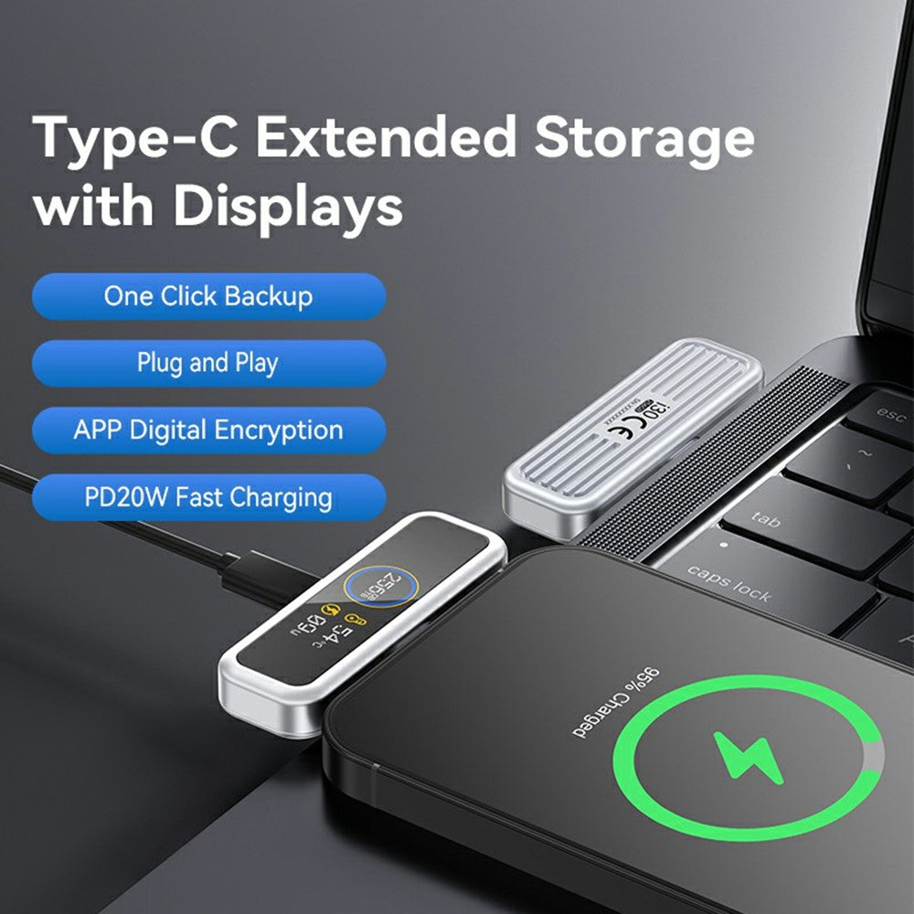 EAGET I30PRO 128GB Type-C USB-nøgle LCD-skærm Hukommelsesstick PD 20W Hurtigopladning