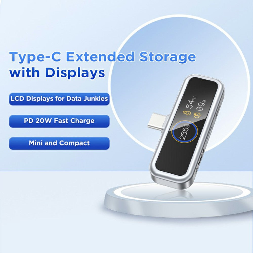EAGET I30PRO 256GB Type-C Plug Flash Drive LCD-display Hukommelsesstick PD 20W Hurtigopladning