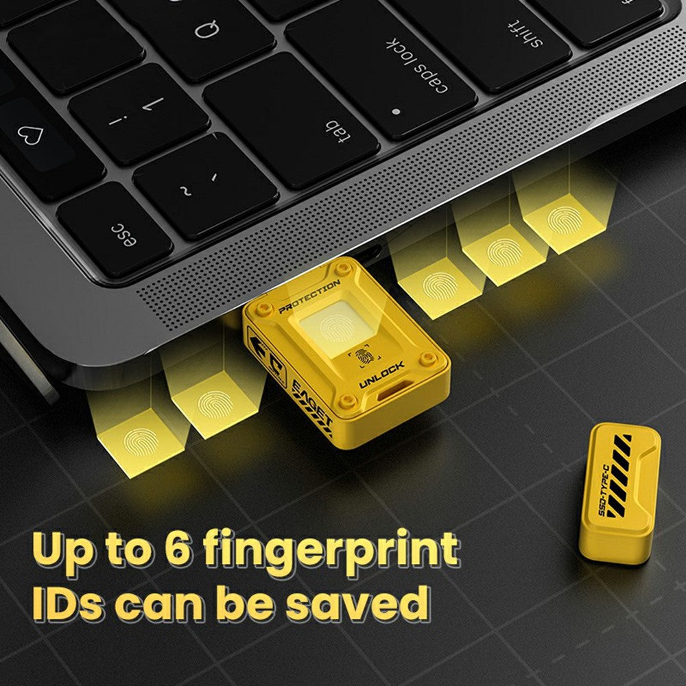 EAGET FU80 128GB Type-C Flash Drive Zinc Alloy Fingerprint Encryption 256-bit AES Portable U Disk