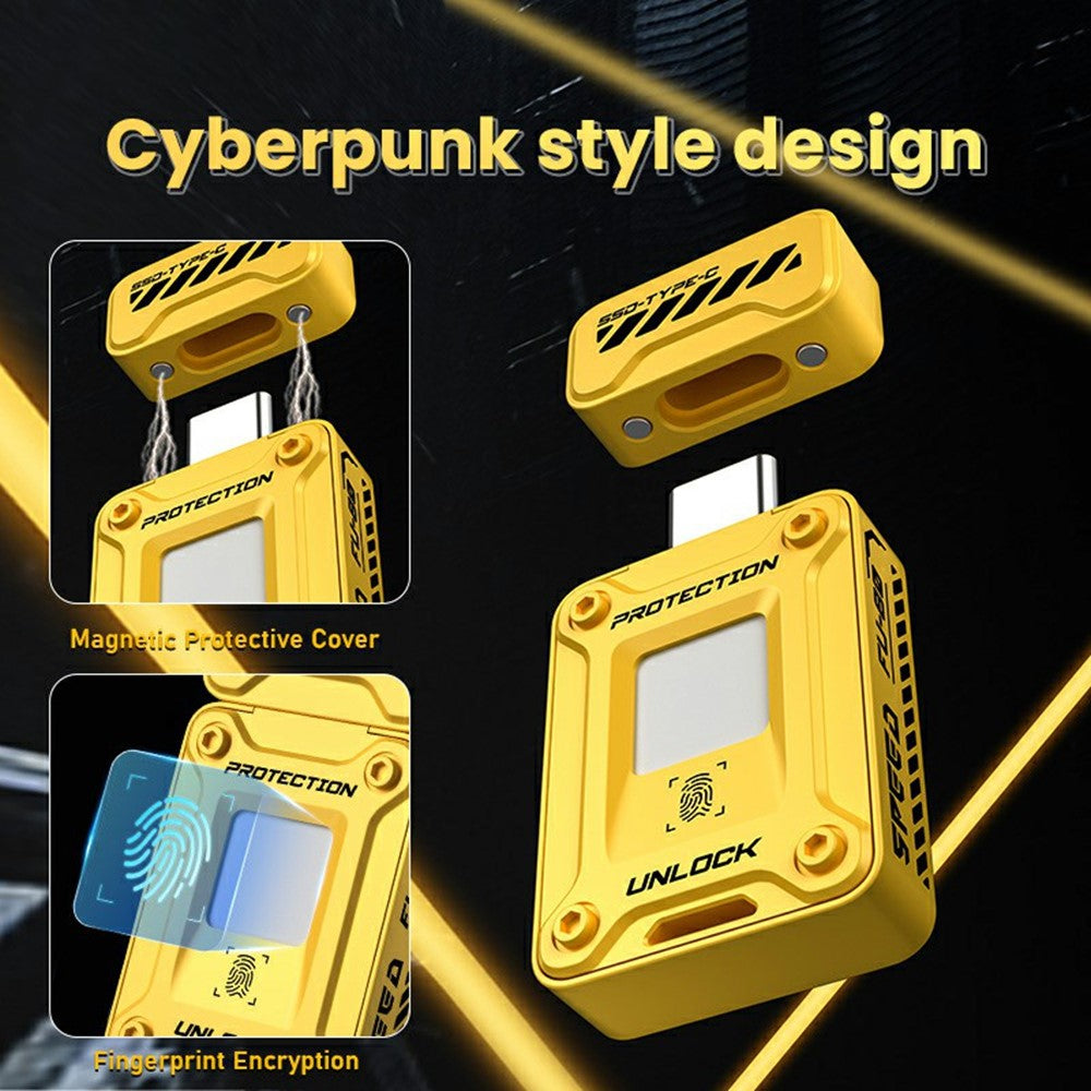 EAGET FU80 256GB Type-C Flash Drive Zinc Alloy Fingerprint Encryption 256-bit AES Portable U Disk