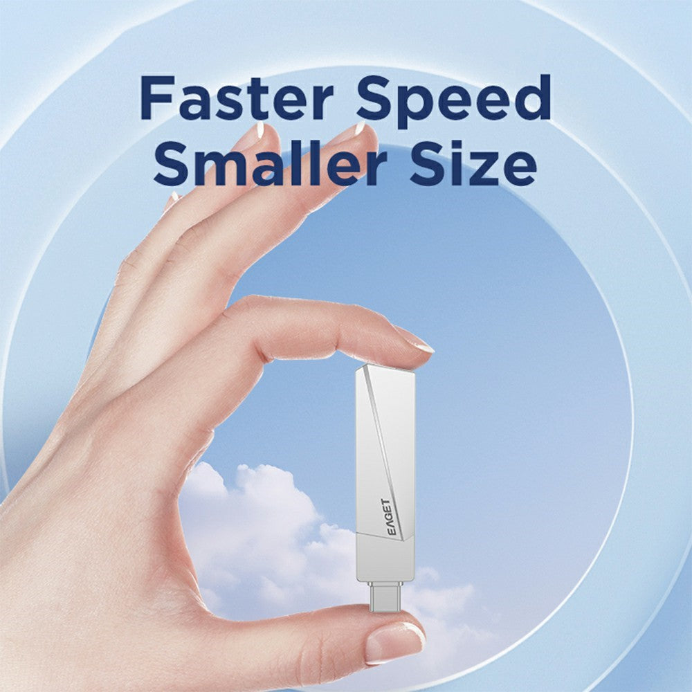 EAGET SU60 256GB USB3.2 + Type-C Dual Interface Zinc Alloy 360 Degree Rotation USB Flash Drive