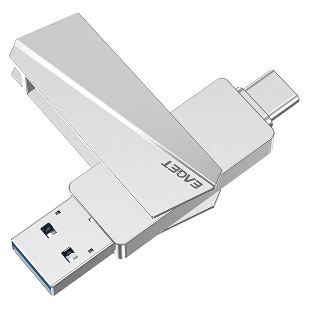 EAGET SU60 512GB USB3.2 + Type-C Dobbelt Interface Zinklegering 360 Graders Rotation USB Flashdrev