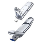 EAGET SU100 512GB USB3.2 Gen2 Type-A + Type-C Dual Interface Zinc Alloy Solid State USB Flash Drive