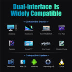 EAGET SU100 512GB USB3.2 Gen2 Type-A + Type-C Dual Interface Zinc Alloy Solid State USB Flash Drive
