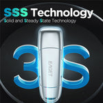 EAGET SU100 512GB USB3.2 Gen2 Type-A + Type-C Dual Interface Zinc Alloy Solid State USB Flash Drive