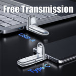 EAGET SU100 512GB USB3.2 Gen2 Type-A + Type-C Dual Interface Zinc Alloy Solid State USB Flash Drive