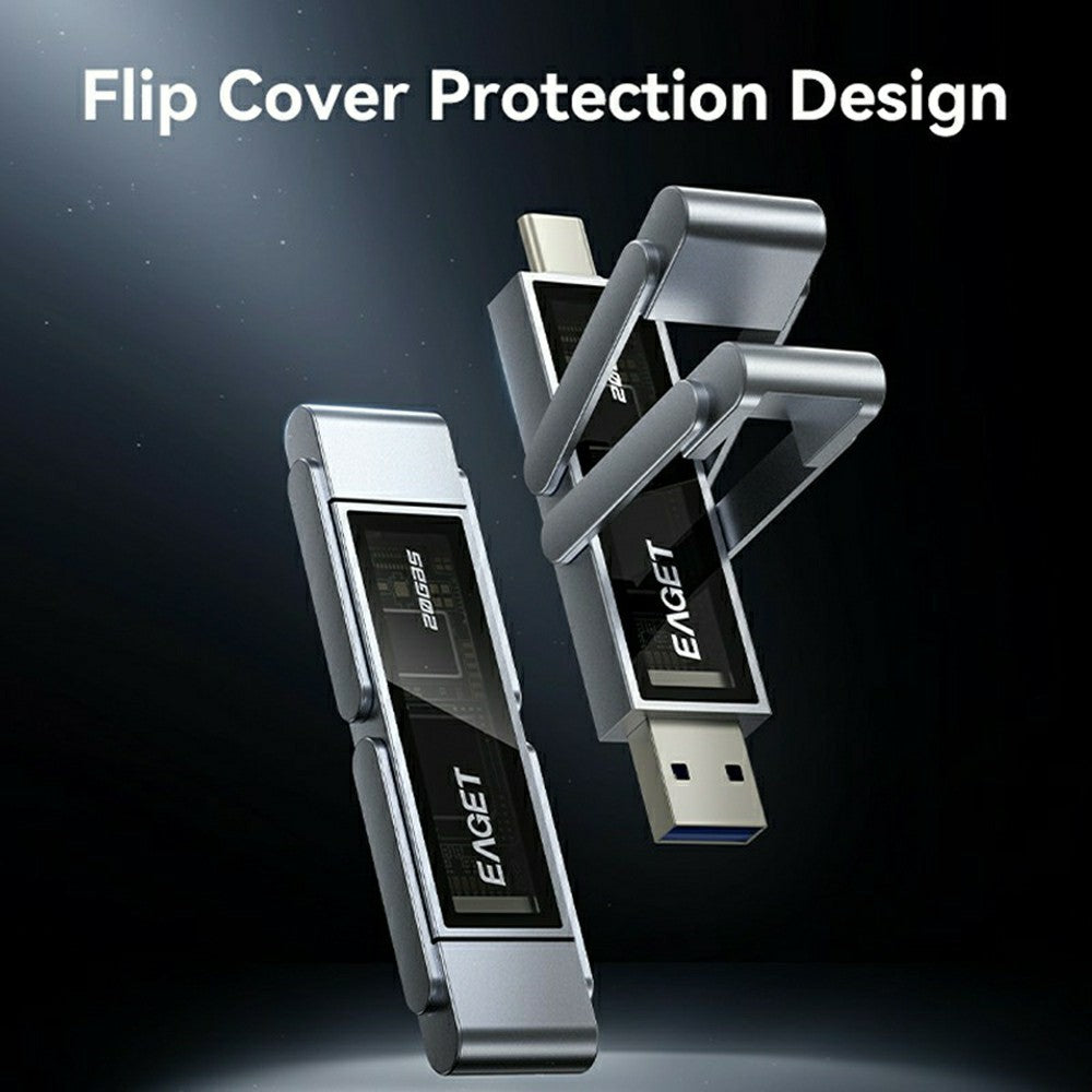 EAGET SU220 512GB Solid State USB Flash Drive 20Gbps USB3.2 Gen2x2 Type-C Dual Interface