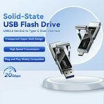 EAGET SU220 512GB Solid State USB Flash Drive 20Gbps USB3.2 Gen2x2 Type-C Dual Interface