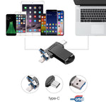 RICHWELL 128GB Type-C / iP / USB 3-i-1 Swivel Hukommelsesstick USB 3.0 Flashdrev