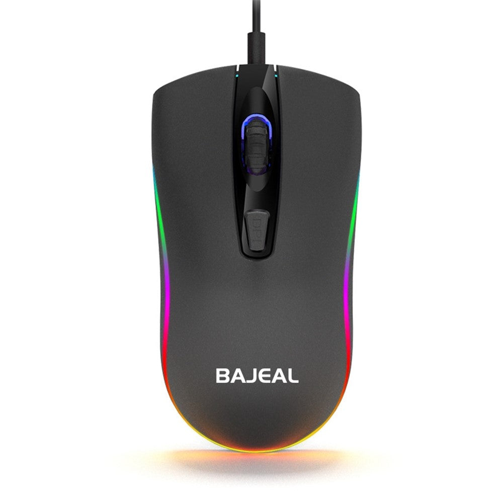 BAJEAL D1 Colorful Light E-Sports Gaming Wired Mouse USB Cable Ergonomic Laptop Computer Mouse 4-Key Design Mice