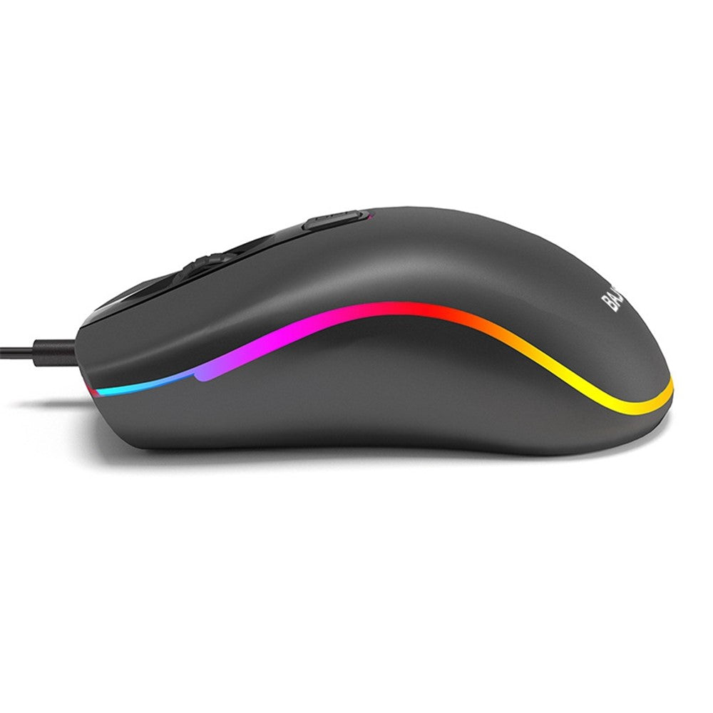 BAJEAL D1 Colorful Light E-Sports Gaming Wired Mouse USB Cable Ergonomic Laptop Computer Mouse 4-Key Design Mice