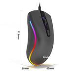 BAJEAL D1 Colorful Light E-Sports Gaming Wired Mouse USB Cable Ergonomic Laptop Computer Mouse 4-Key Design Mice
