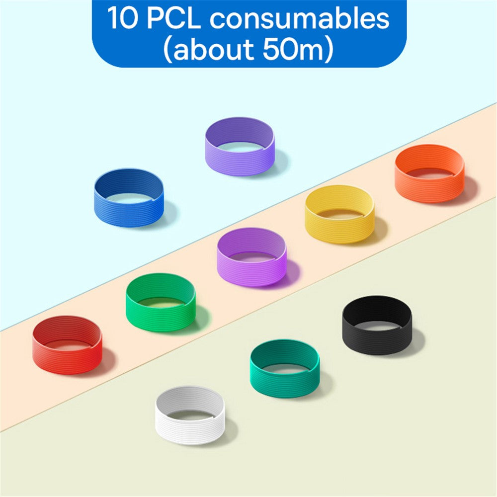 10 Rolls Various Color Kids 3D Printing Materials 5m 1.75mm Diameter Low Temperature PCL Filament for 3D Printing Pen