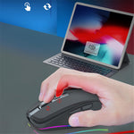FMOUSE M303 trådløs Bluetooth-kompatibel mus med dobbelt tilstand (Bluetooth-kompatibel 5.1 + USB) 2,4 GHz Bluetooth-kompatibel trådløs mus, genopladelig, lydløs computermus til gaming med RGB-lys