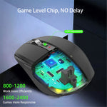 FMOUSE M303 trådløs Bluetooth-kompatibel mus med dobbelt tilstand (Bluetooth-kompatibel 5.1 + USB) 2,4 GHz Bluetooth-kompatibel trådløs mus, genopladelig, lydløs computermus til gaming med RGB-lys