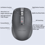 FMOUSE M303 trådløs Bluetooth-kompatibel mus med dobbelt tilstand (Bluetooth-kompatibel 5.1 + USB) 2,4 GHz Bluetooth-kompatibel trådløs mus, genopladelig, lydløs computermus til gaming med RGB-lys