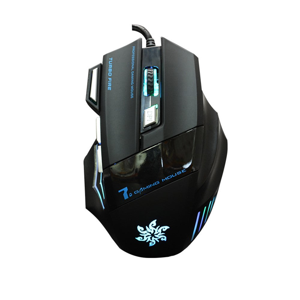 USB Cable Lighting E-Sports Gaming Mouse Colorful LED Light Ergonomic Laptop Computer 7-Key Wired Mouse