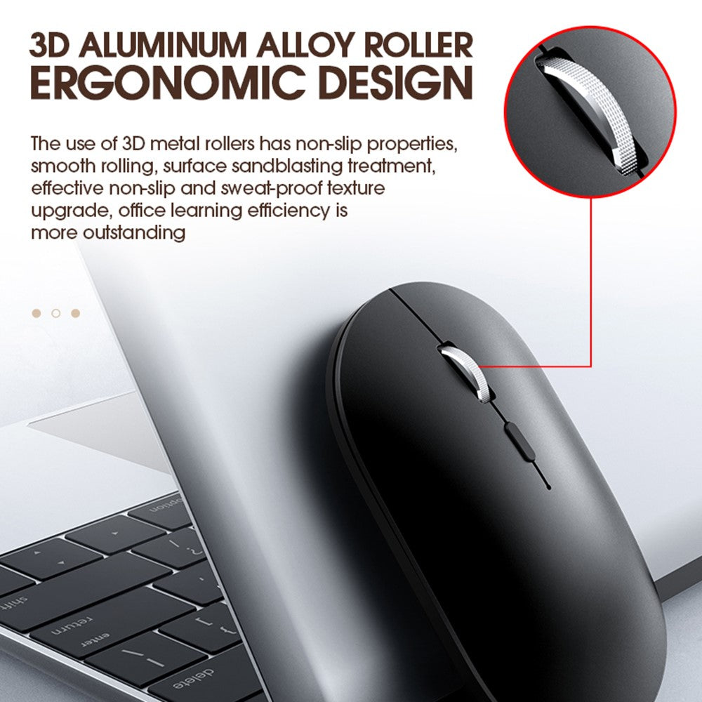T-WOLF X2 Rechargeable 2.4G+Bluetooth-compatible Wireless Mouse Silent Mouse for Laptop Computer PC, Dual Mode