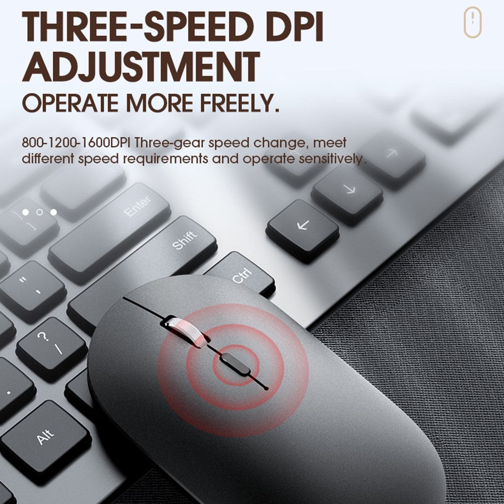 T-WOLF X2 Rechargeable 2.4G+Bluetooth-compatible Wireless Mouse Silent Mouse for Laptop Computer PC, Dual Mode