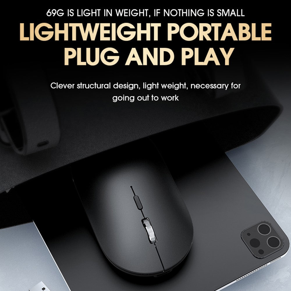 T-WOLF X2 Rechargeable 2.4G+Bluetooth-compatible Wireless Mouse Silent Mouse for Laptop Computer PC, Dual Mode